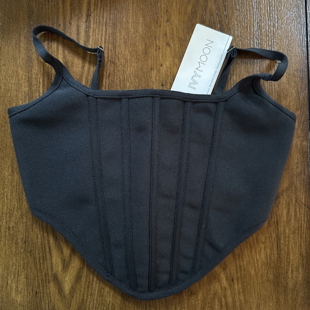 Tic Toc Ivy Moon Boutique Mustang Corset Black Size Small NWT Retail $56
